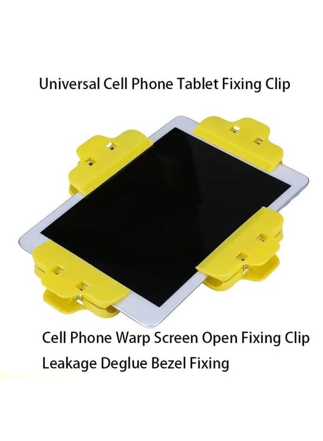 Yellow 10PC Adjustable Angle Phone Tablet Screen Fixer Adhesive Clamp Secure Grip - Image 4
